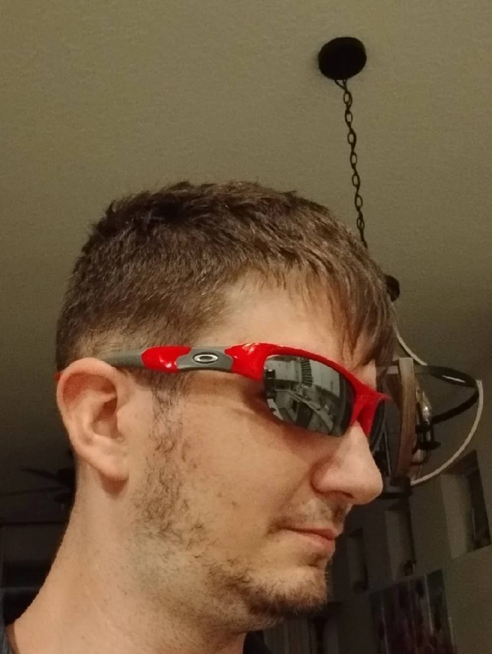 Oakley Red and Gray Flak Jacket Sport Sunglasses